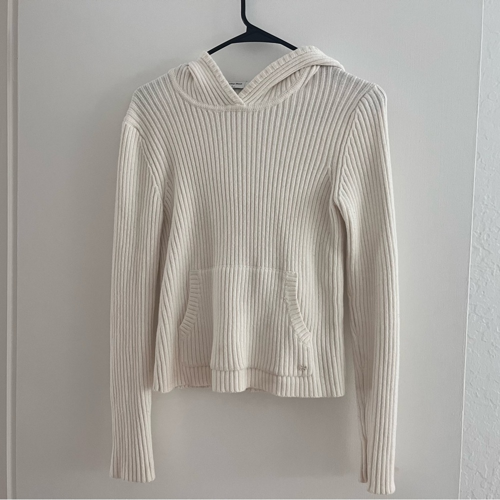 Sunday Best Cream Ribbed Cowl Neck Sweater